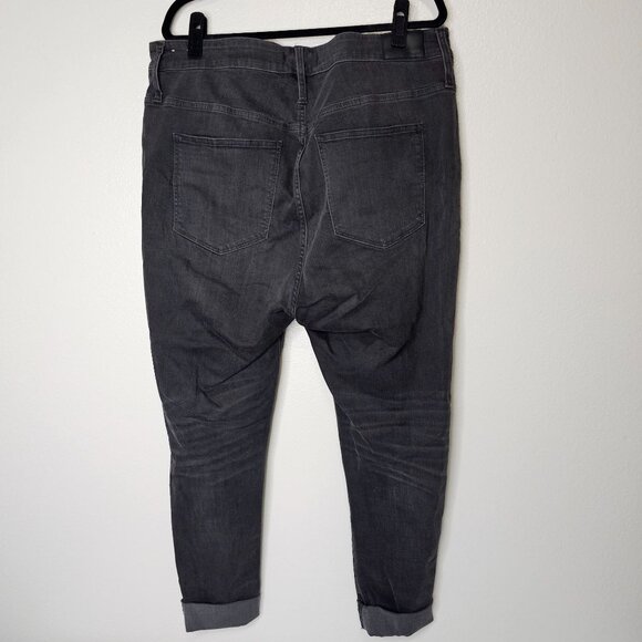 Madewell Size 35 Plus Size Black Curvy High-Rise Skinny Jeans Cuffed Hem - Picture 4 of 9
